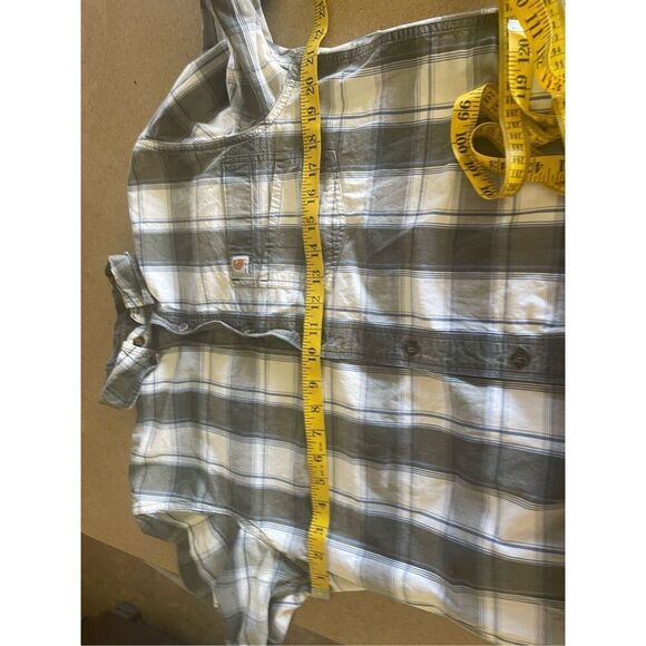 Carhartt Mens Multicolor Plaid Short Sleeve Button Down Shirt Size Medium - Picture 10 of 14